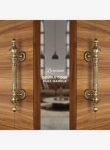 LAPO 14 inch Lotus Door Handles for Main Door | Main Door Handle | Door Handle |Zinc Alloy, Pack of 1|(Hole to Hole Size-8 Inch) 3 Years Warranty – Antique Finish