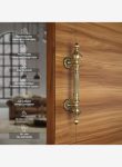 LAPO 14 inch Lotus Door Handles for Main Door | Main Door Handle | Door Handle |Zinc Alloy, Pack of 1|(Hole to Hole Size-8 Inch) 3 Years Warranty – Antique Finish