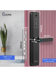 LAVNA Camera Smart Door Lock | 7 Way Unlock | Fingerprint, Mobile App, WiFi + Bluetooth, OTP, PIN, RFID Card and Manual Key | Built-in Camera n Screen | 5 Bolts | fit with Wooden Doors (LA24, Black)