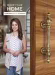LAPO 14 inch Lotus Door Handles for Main Door | Main Door Handle | Door Handle |Zinc Alloy, Pack of 1|(Hole to Hole Size-8 Inch) 3 Years Warranty – Antique Finish
