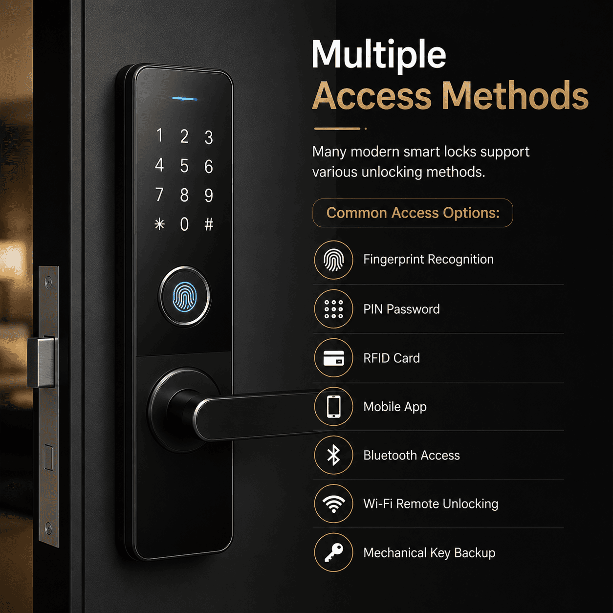 Multiple Access Methods - Fingerprint Door Locks Multiple Access Methods - Fingerprint Door Locks